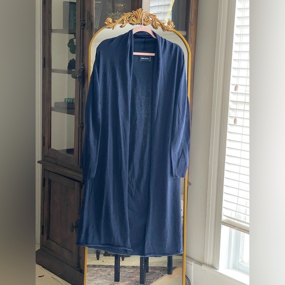 NWT Zadig & Voltaire Rona 100% Cashmere Cardigan in Navy Missing Belt Size Small - Picture 4 of 16